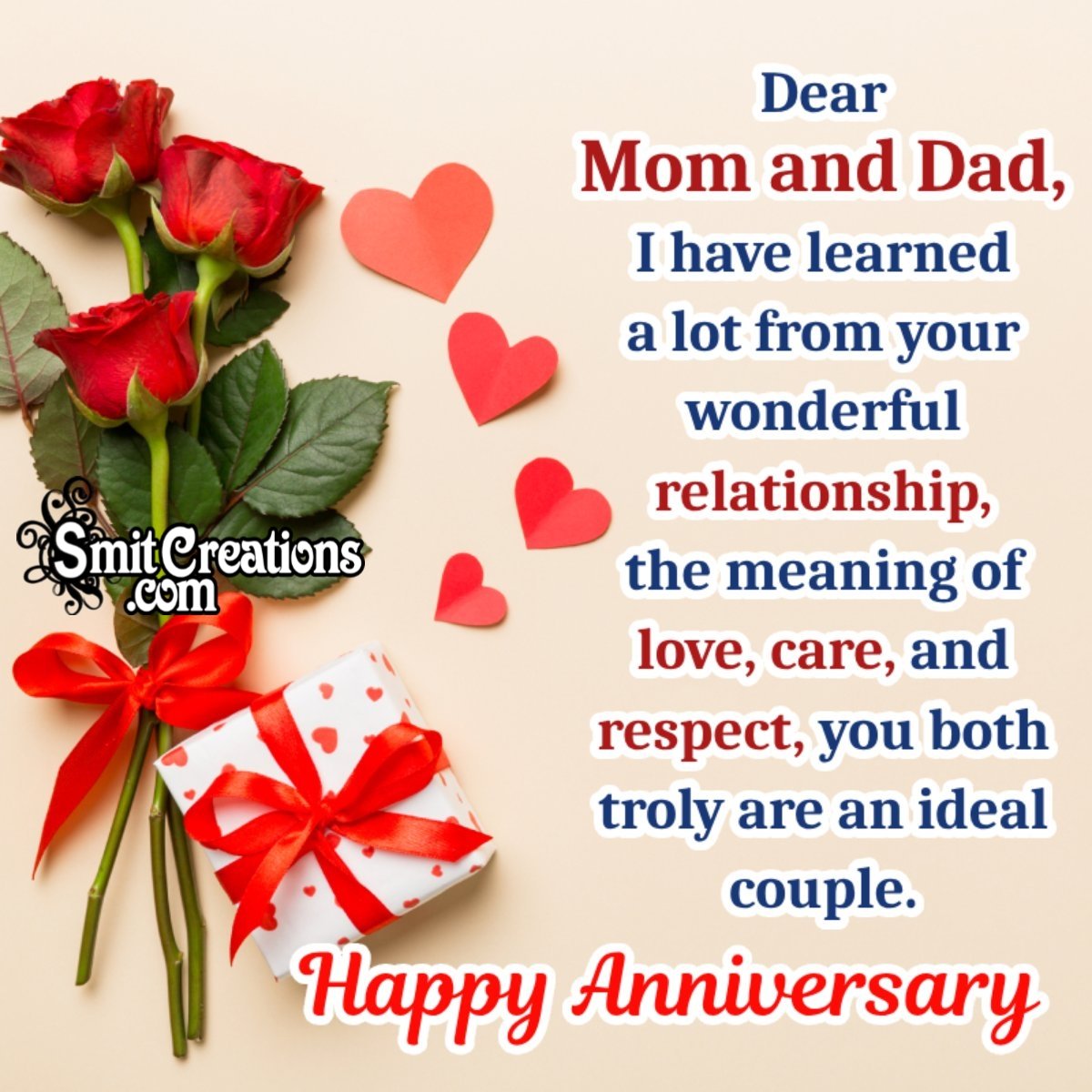 Happy Anniversary Message For Mom And Dad