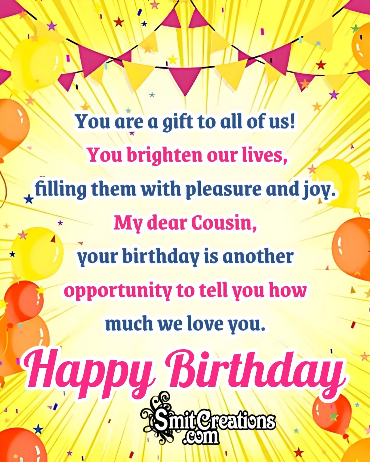 Happy Birthday Wish Dear Cousin