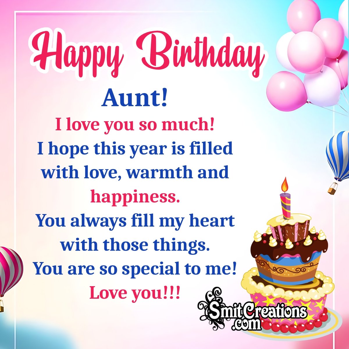 Happy Birthday Wish For Aunt
