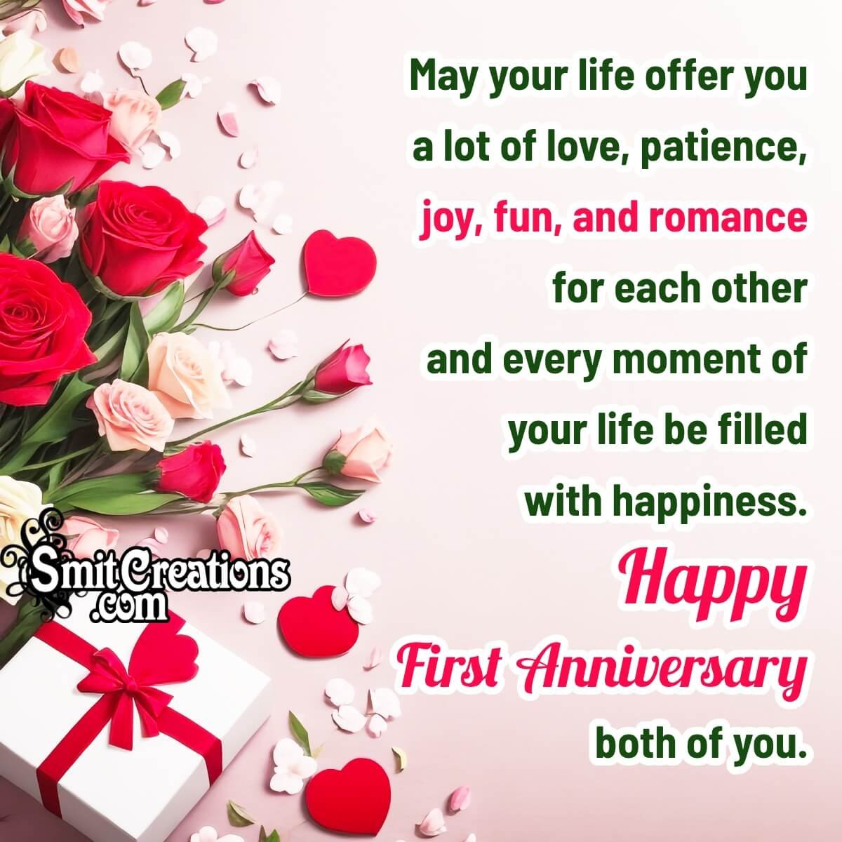 Happy First Anniversary Wishes