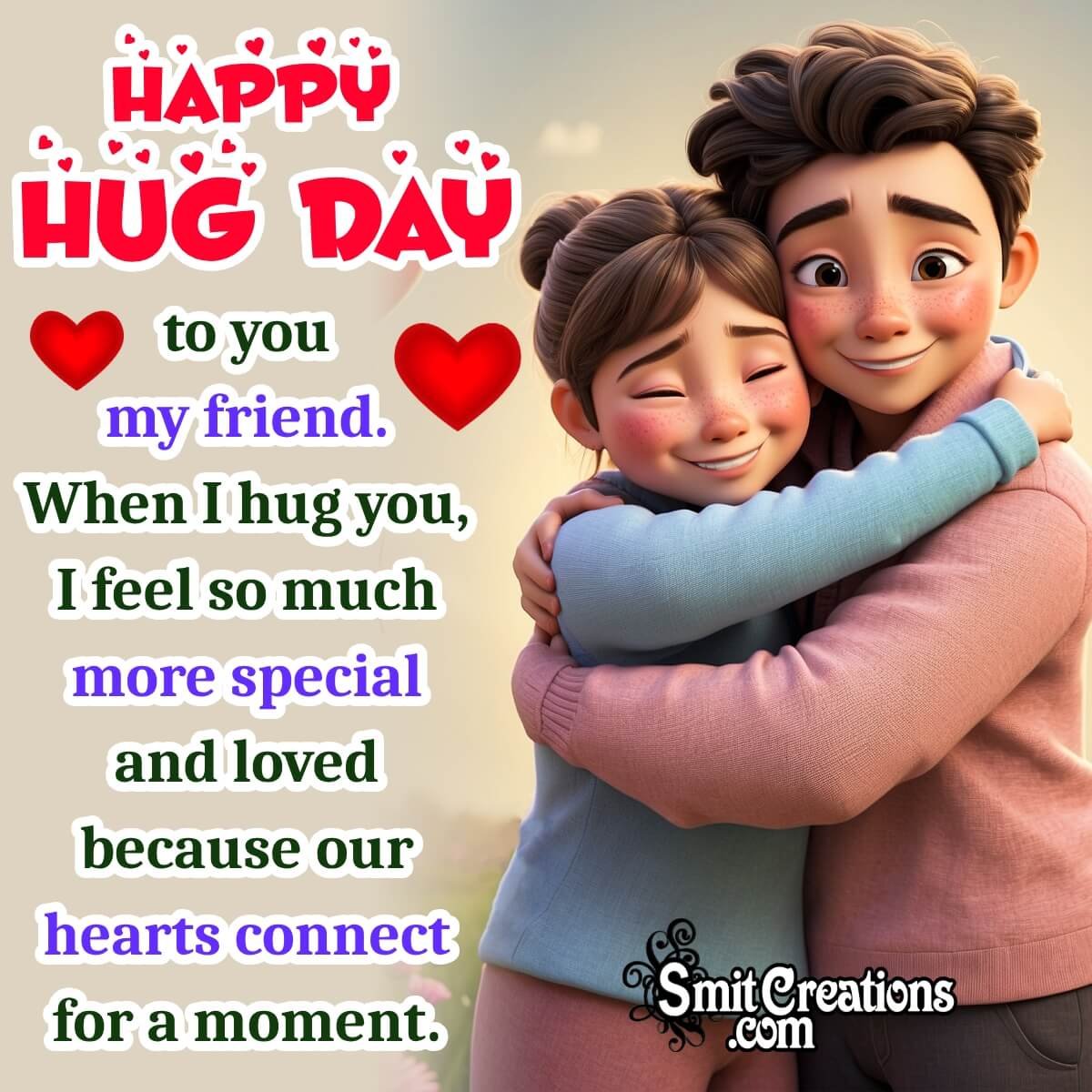 Happy Hug Day Wishes For Friend