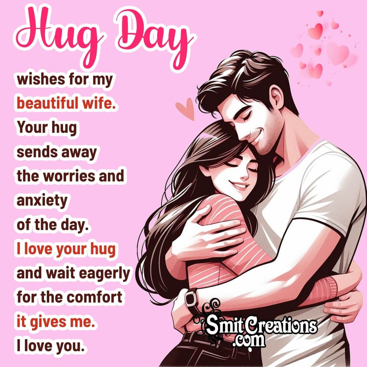 Happy Hug Day Wishes For Wife