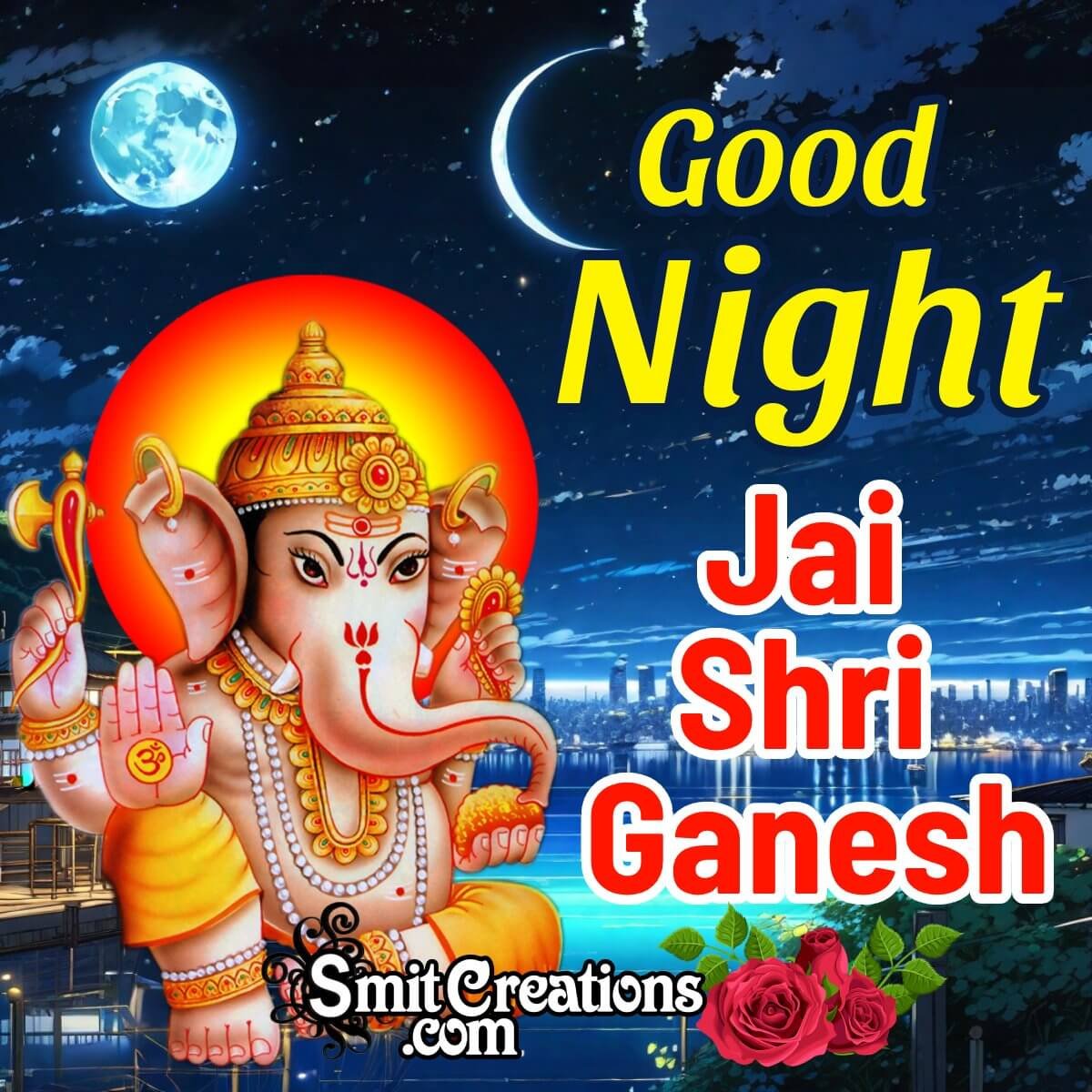 Good Night Jai Shri Ganesh Wish Image