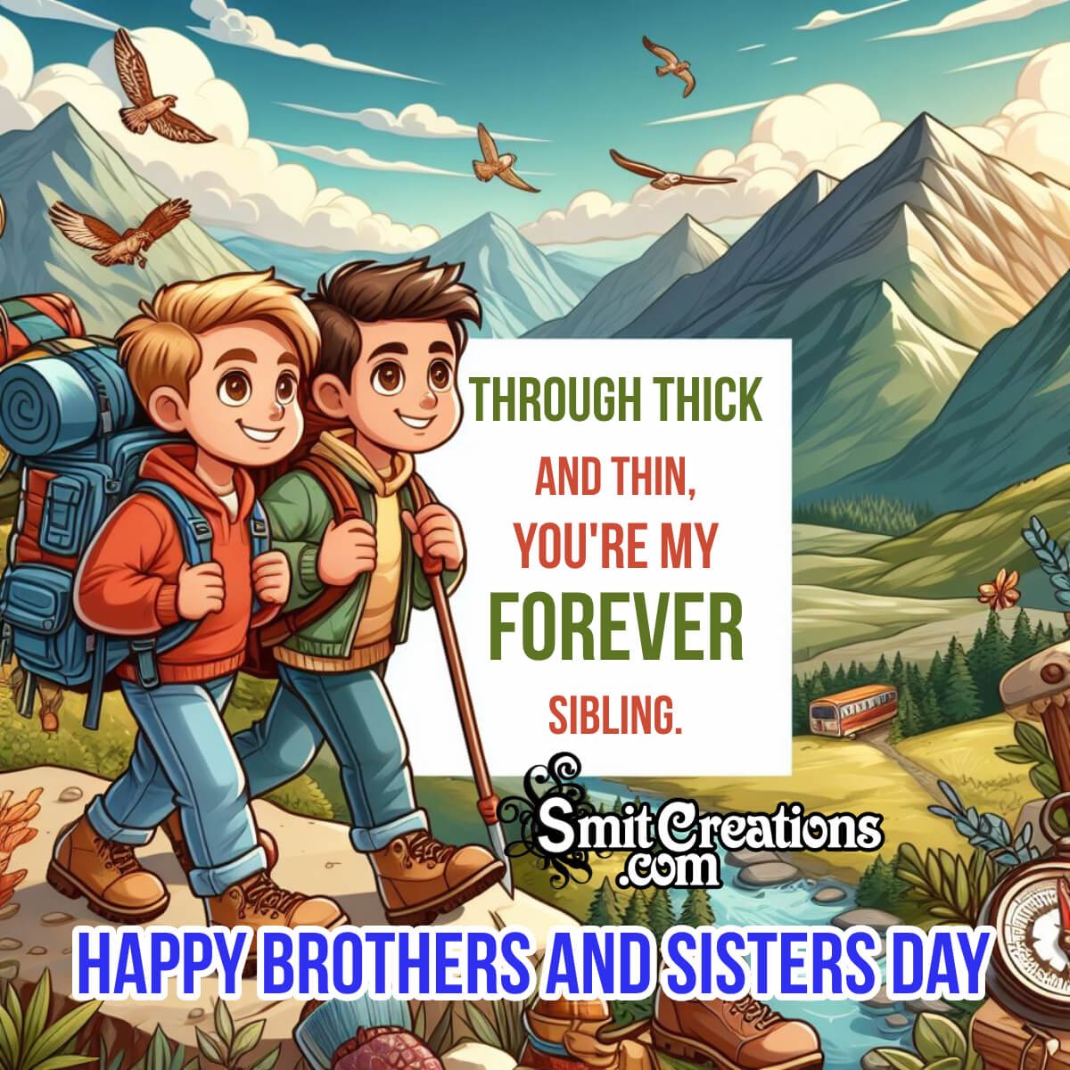 Happy Brothers And Sisters Day Wish Pic For Brother
