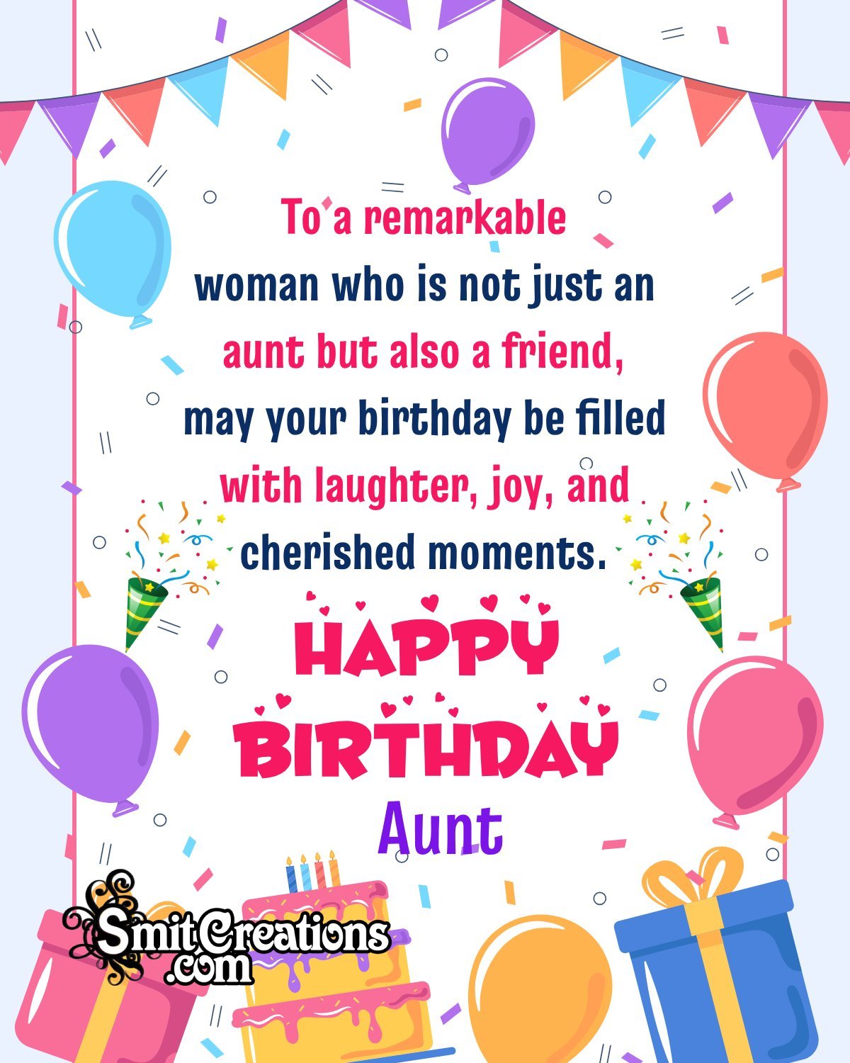 Wonderful Happy Birthday Image Wishing For Aunty