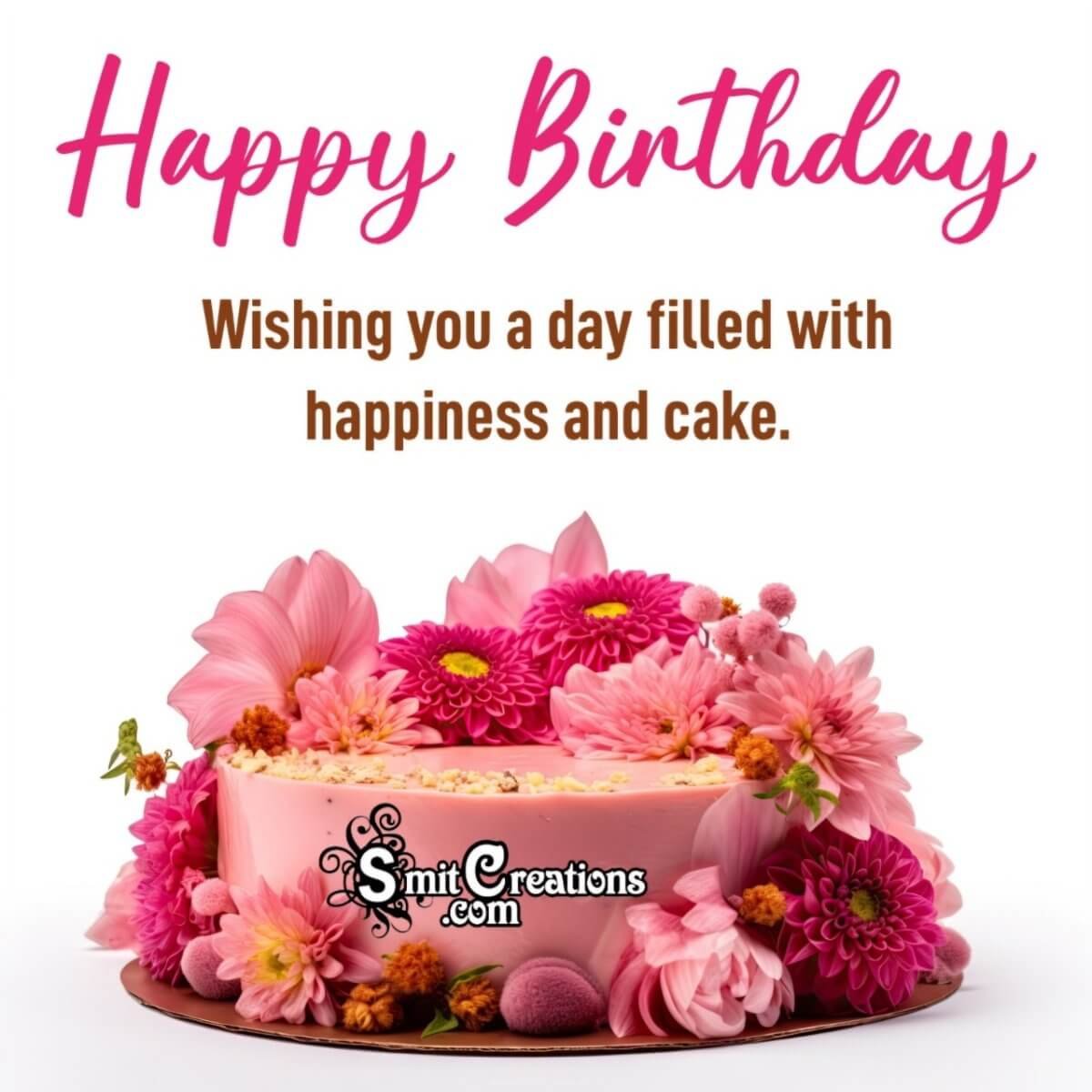 Beautiful Happy Birthday Image With Pink Cake