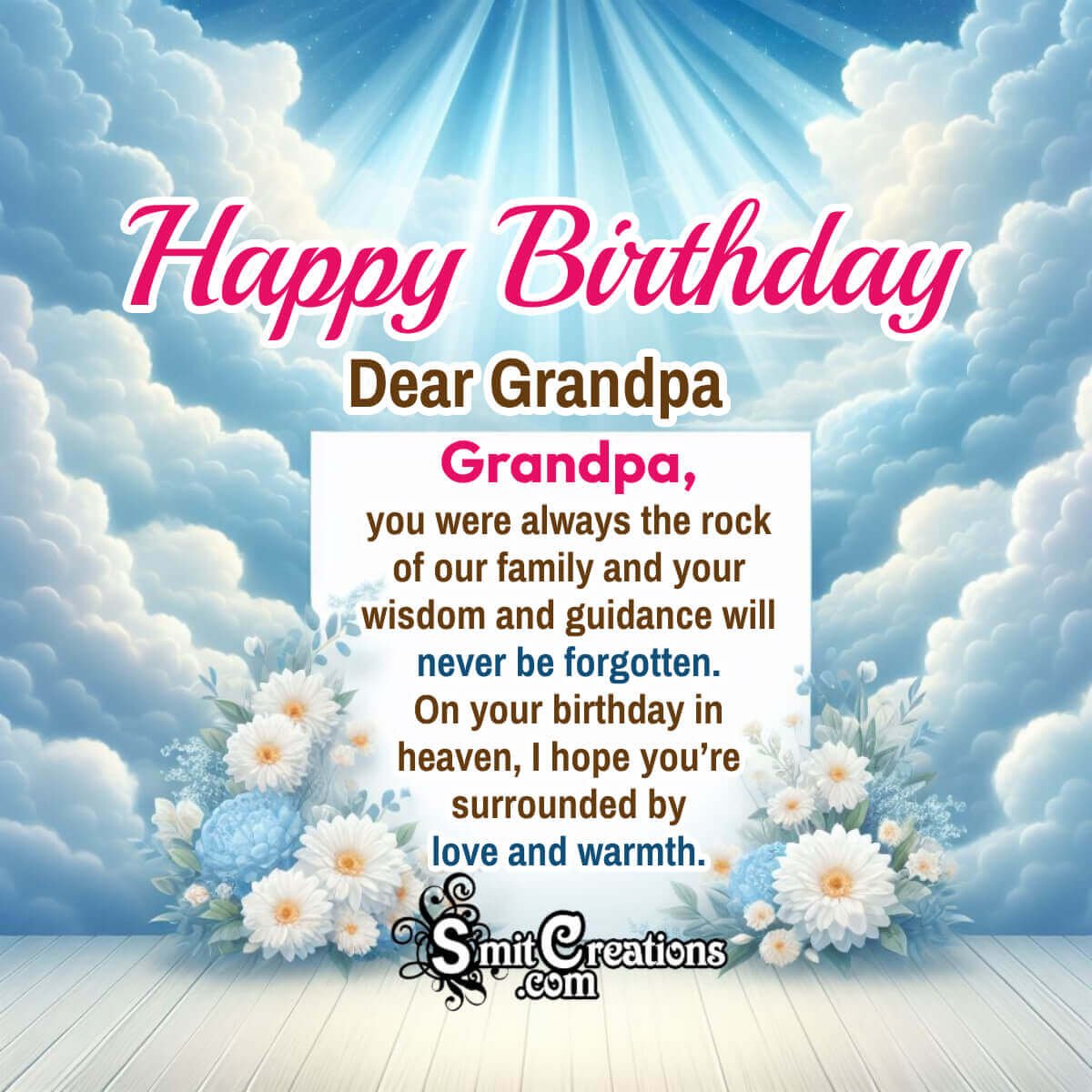 Heavenly Birthday Wishing Photo For Grandma