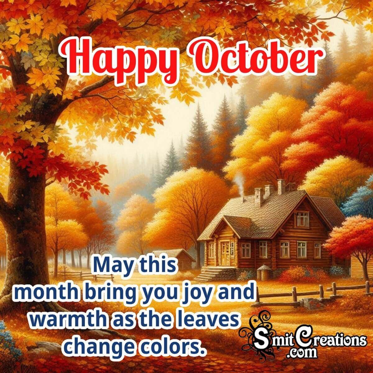 Happy October Wishing Image