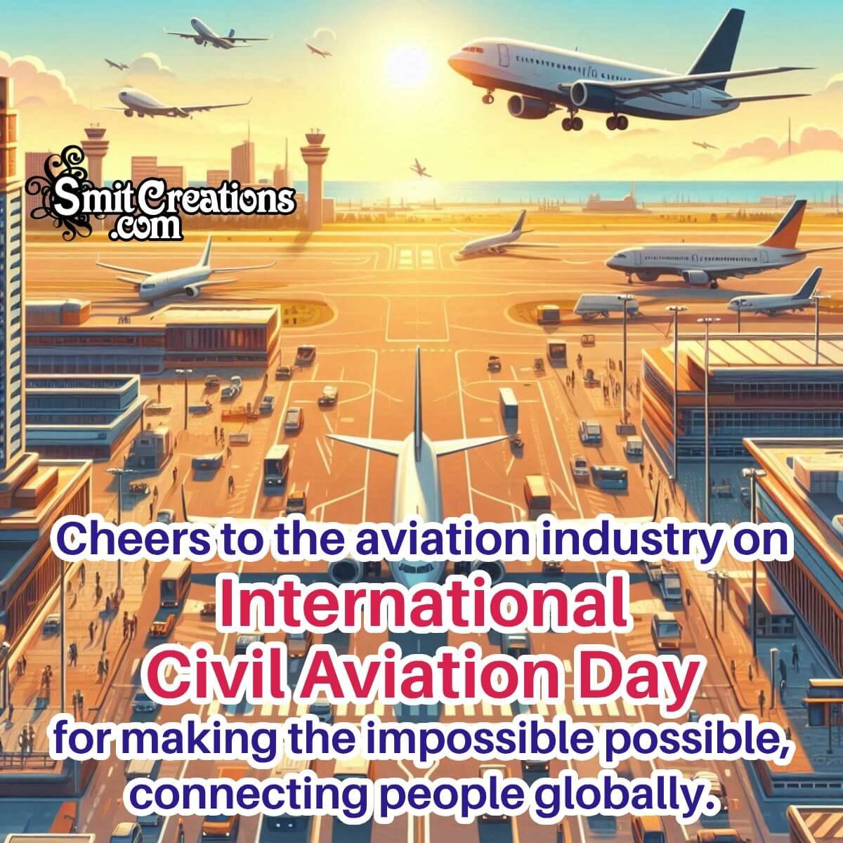 Happy International Civil Aviation Day Greeting Pic