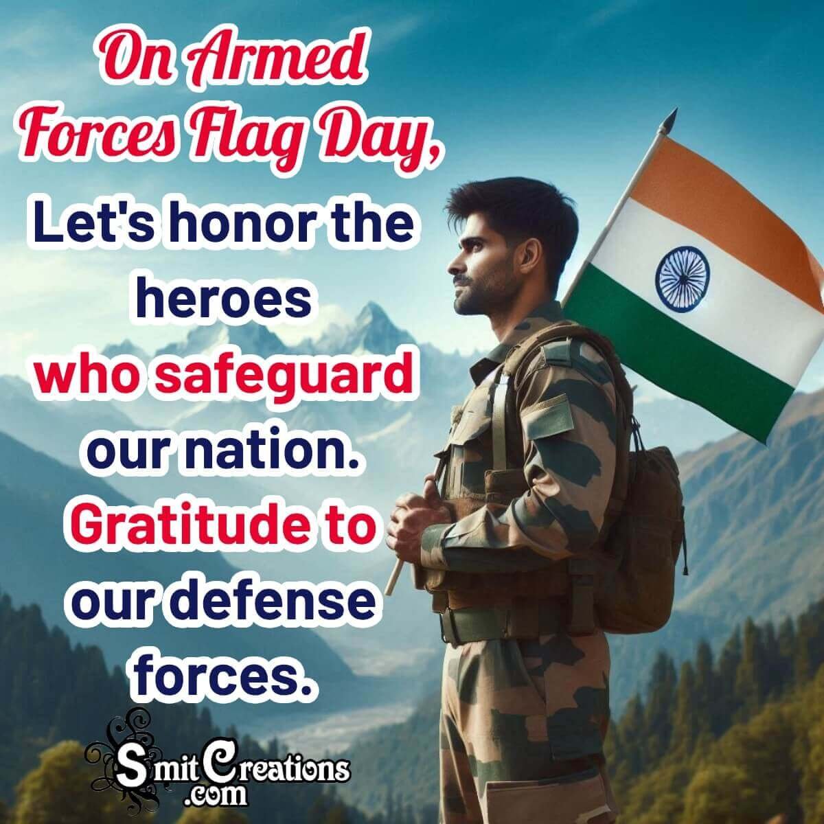 Indian Armed Forces Flag Day Message Pic