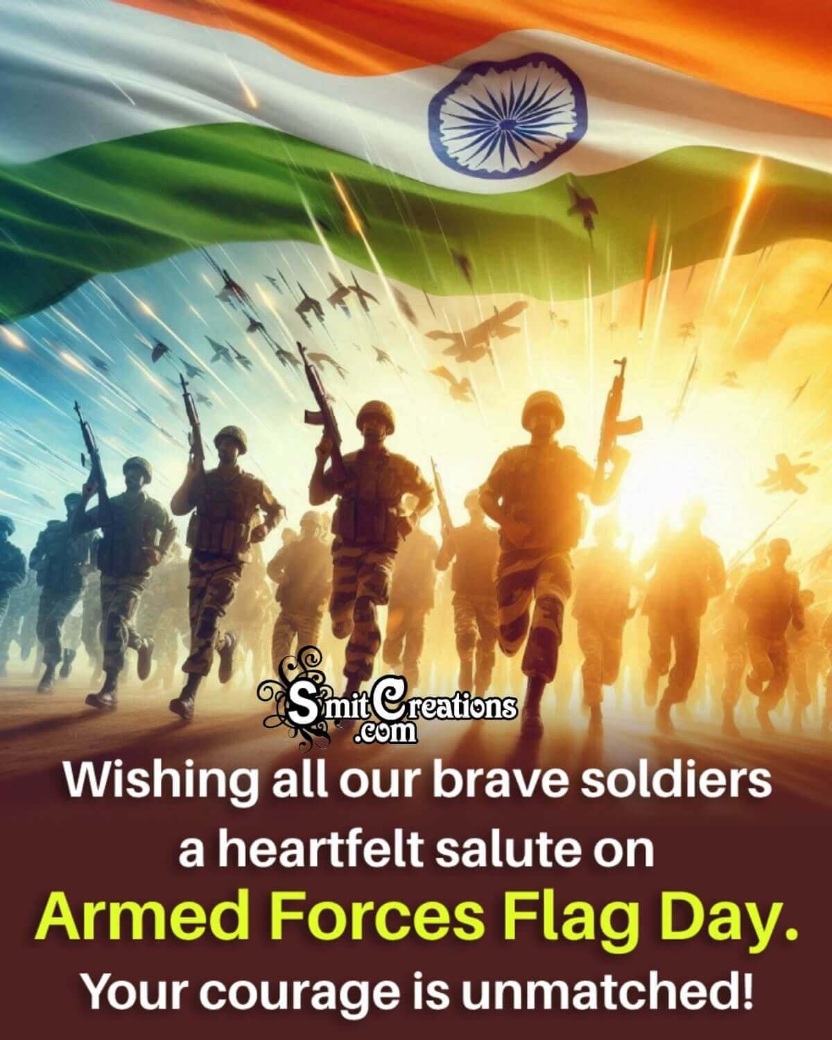 Indian Armed Forces Flag Day Wish Photo