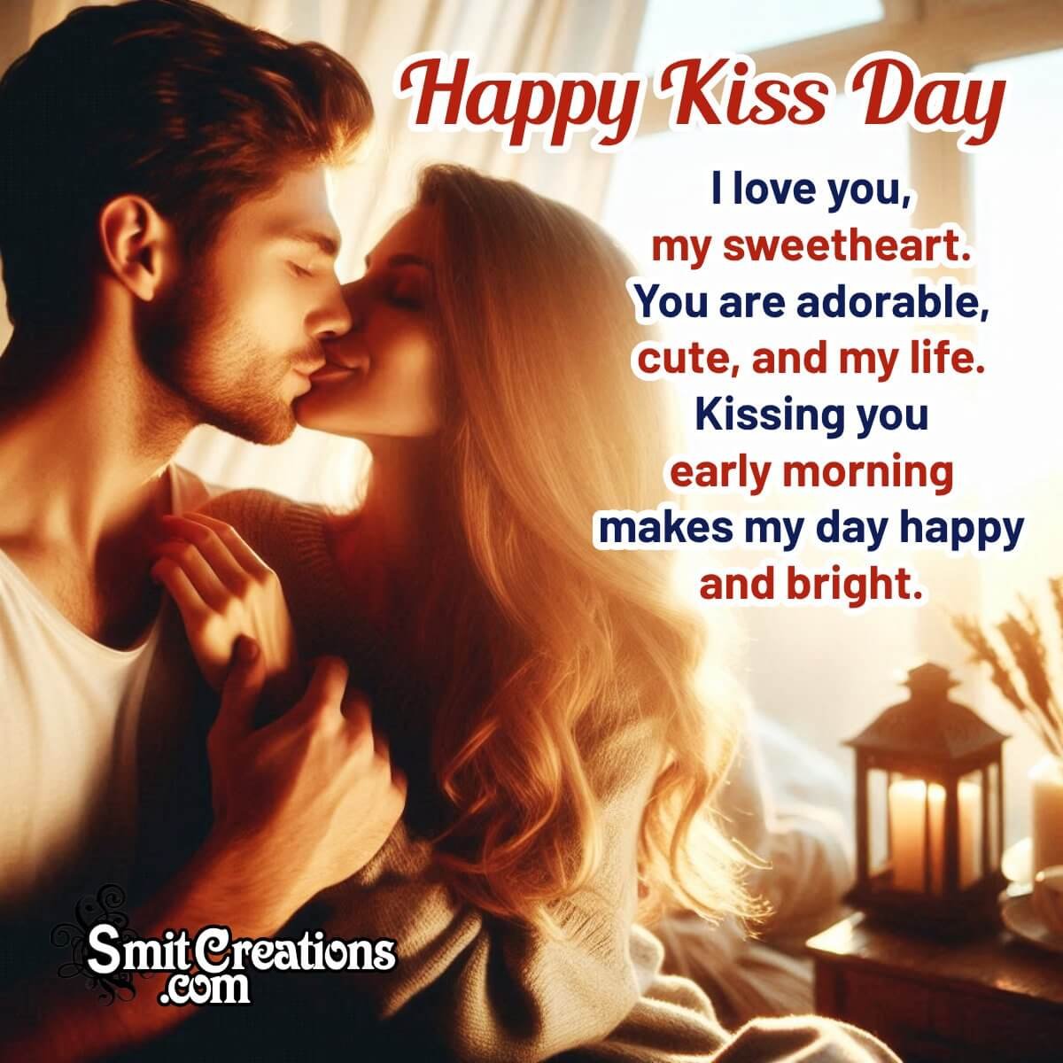 Happy Kiss Day Lovely Message Photo